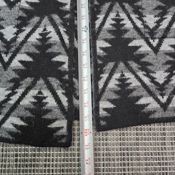 Artisan NY Wool Cardigan Womens Small Grey Black South Western Aztec Equestrian - Picture 7 of 10